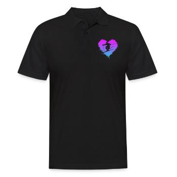 Ski fahren, Skiing - Männer Poloshirt - Schwarz - Vorne - Kai (181cm)