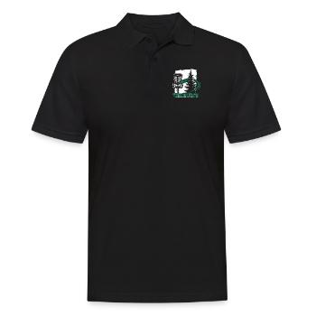 Treejection Basket Disc Golfer Frisbee Golf - Men's Polo Shirt - black - Front - Kai (181cm)