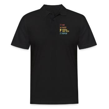 Eat Sleep Dental Lab Tech Repeat Zahnlabor - Men's Polo Shirt - black - Front - Kai (181cm)