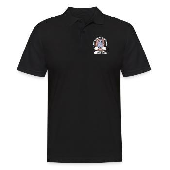 Lire des livres et caresser mon éleveur de poil long chinchilla - Polo Homme - noir - Devant - Kai (181cm)