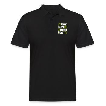 Manger Sommeil Jardin Répéter Jardin de potager Horticulture - Polo Homme - noir - Devant - Kai (181cm)