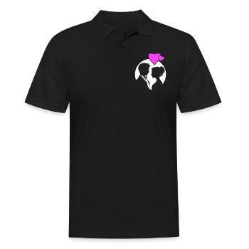 Silhouette de mariage de couple marié - Polo Homme - noir - Devant - Kai (181cm)