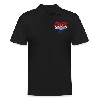 Kroatien, Croatia, Hrvatska - Männer Poloshirt - Schwarz - Vorne - Kai (181cm)