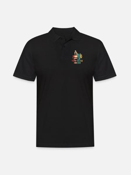 Retro Abschleppfahrzeug Abschlepper Fahrer - Männer Poloshirt - Schwarz