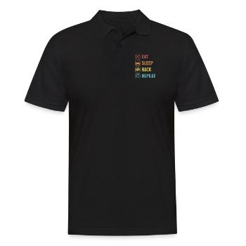 Manger Sommeil Hack Répéter Phishing Renifleur Chapeau Gris - Polo Homme - noir - Devant - Kai (181cm)