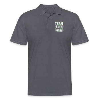 Team Hacker Social Engineering Phishing Sniffer - Polo Homme - charbon - Devant - Nico (186cm)
