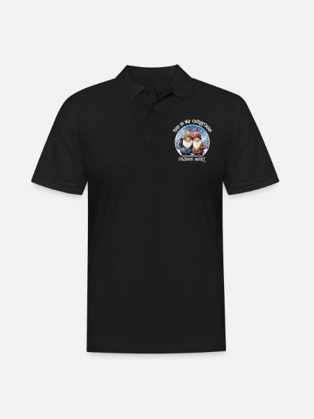 Gnome Dwarves Christmas Pajama - Men's Polo Shirt - black