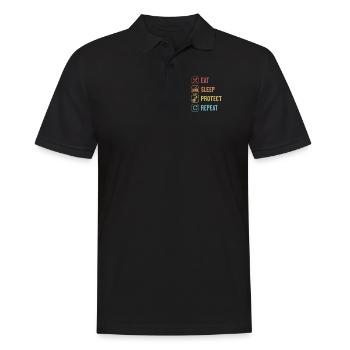 Mangez Sleep Protect Repeat Life Health Care - Polo Homme - noir - Devant - Kai (181cm)
