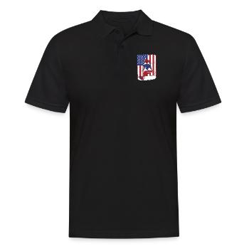 Planche à voile Drapeau américain Wellenreiter Surfer - Polo Homme - noir - Devant - Kai (181cm)
