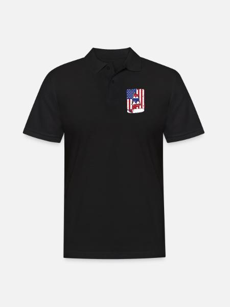 Windsurfing American Flag Wellenreiter Surfer - Men's Polo Shirt - black
