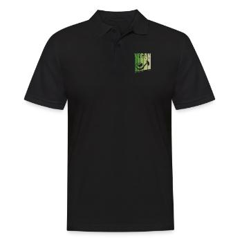 Retro Pflanzliche Veganer Veganer Vegetarischer Veganismus - Männer Poloshirt - Schwarz - Vorne - Kai (181cm)
