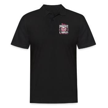 Ne sous-estimez jamais une femme qui aime cuisiner - Polo Homme - noir - Devant - Kai (181cm)