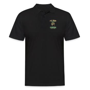My Brain is 95% Camping Campingplatz Zelten - Männer Poloshirt - Schwarz - Vorne - Kai (181cm)