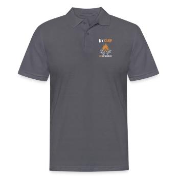 My Camp My Adventure Zelten Glamping Campingplatz - Männer Poloshirt - Anthrazit - Vorne - Nico (186cm)