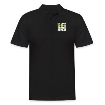 Manger Dormir Tennis Répéter Entraîneur de tennis - Polo Homme - noir - Devant - Kai (181cm)