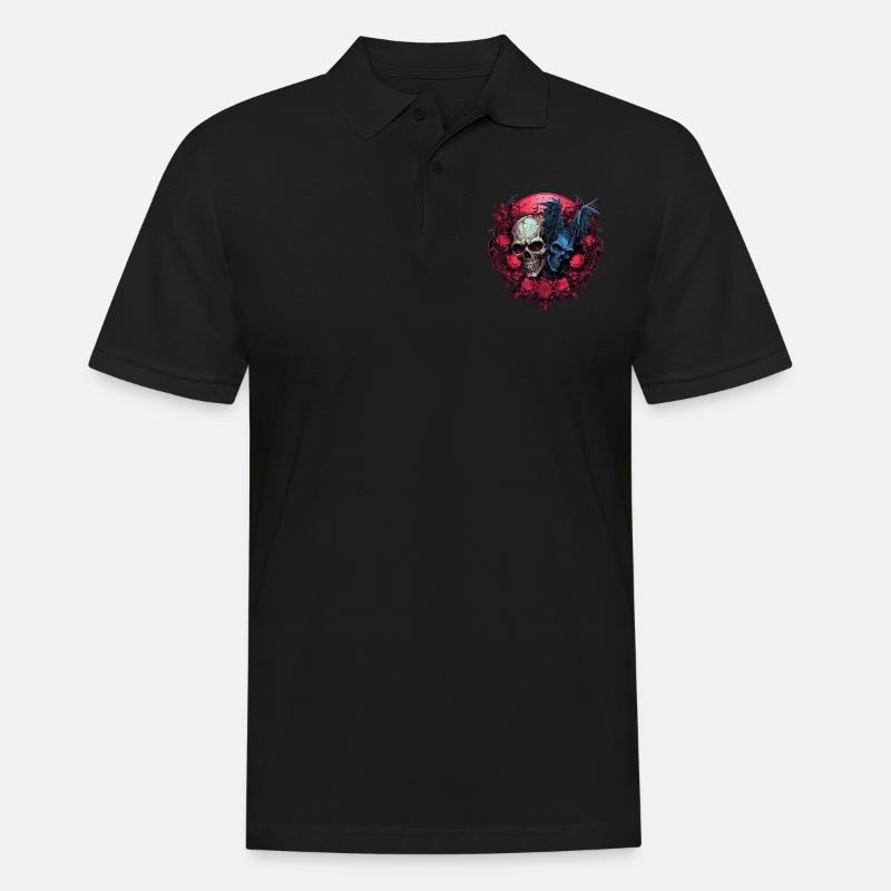 Abstract Devil Satan Skeleton Demons - Men's Polo Shirt - black