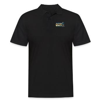 Just Roll With It Skatepark Skatergirl Skaterboy - Männer Poloshirt - Schwarz - Vorne - Kai (181cm)