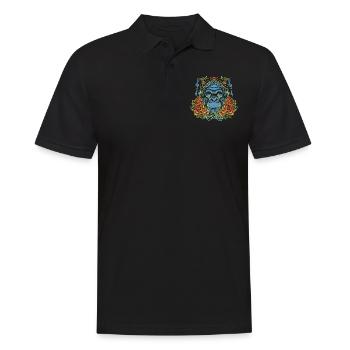 Gorille avec des écouteurs Drôle de dicton NO STRESS - Polo Homme - noir - Devant - Kai (181cm)