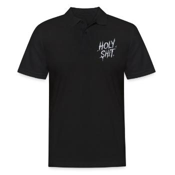 Holy Shit Naughty Funny Sayings - Men's Polo Shirt - black - Front - Kai (181cm)