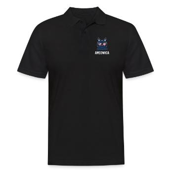 Ameowica Kätzchen Hauskatze Miezekatze - Männer Poloshirt - Schwarz - Vorne - Kai (181cm)