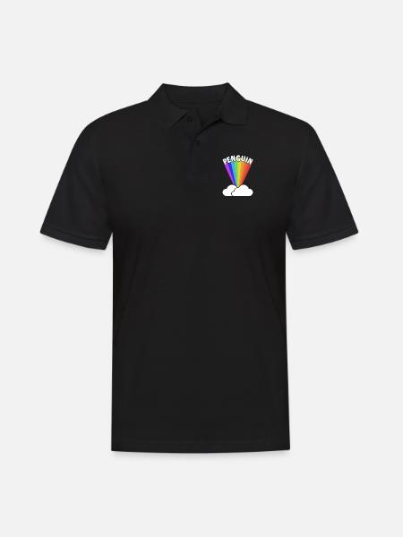 Penguin Rainbow Kaiserpinguin Seevogel - Männer Poloshirt - Schwarz