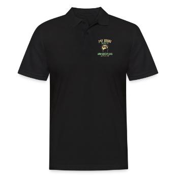 My Brain is 95% Arm Wrestling Exercise Trainer - Männer Poloshirt - Schwarz - Vorne - Kai (181cm)