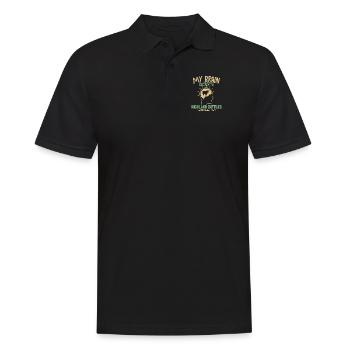 My Brain is 95% Highland Cattles Breeder Highland - Men's Polo Shirt - black - Front - Kai (181cm)