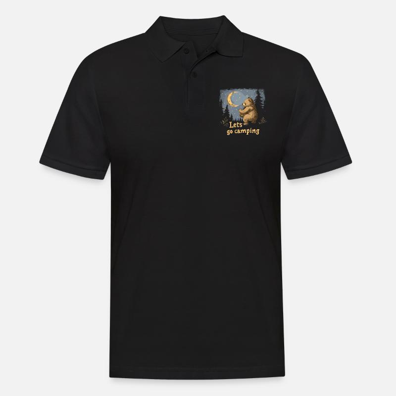 Lets Go Camping Bär - Männer Poloshirt - Schwarz