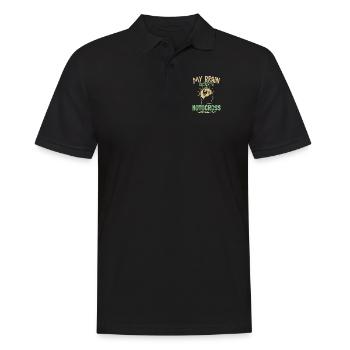 My Brain is 95% Motocross Supermoto Motorcycle - Men's Polo Shirt - black - Front - Kai (181cm)