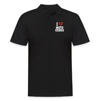 I love Motocross Racing Supermoto Motorcycle - Men's Polo Shirt - black - Front - Kai (181cm)