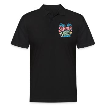 Summer Vibes Soleil Vacances Palmiers - Polo Homme - noir - Devant - Kai (181cm)