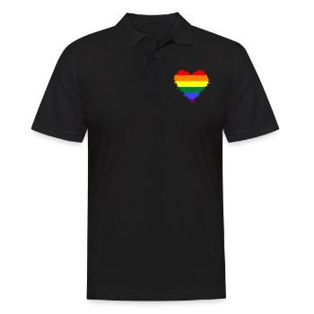LGBTQ CSD GAY LOVE - Männer Poloshirt - Schwarz - Vorne - Kai (181cm)
