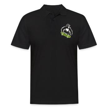 Skateboard, Skateboarder, Skater, Gorilla, Monkey, Animal - Men's Polo Shirt - black - Front - Kai (181cm)
