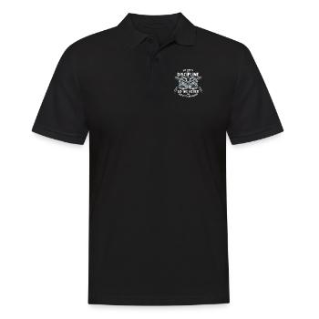 Meine Aufgabe ist es, dich Gefängniswärter zu disziplinieren - Männer Poloshirt - Schwarz - Vorne - Kai (181cm)