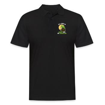 Le café et mon amant de la panthère voilée caméléon - Polo Homme - noir - Devant - Kai (181cm)