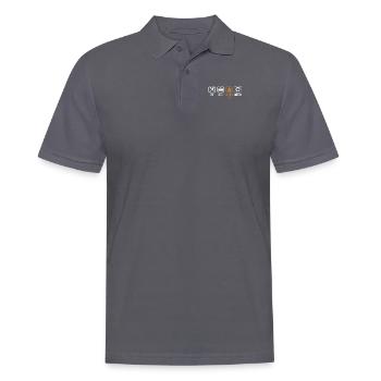 Eat Sleep Let Shit Go Repeat Buddhist Statue - Men's Polo Shirt - charcoal grey - Front - Nico (186cm)