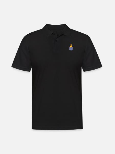 Buddhismus Brusttasche Buddhistische Symbolstatue - Männer Poloshirt - Schwarz