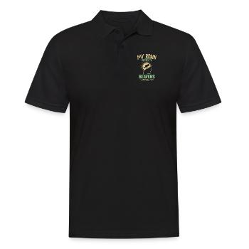 Mon cerveau est composé à 95% de castors Castor Canadensis - Polo Homme - noir - Devant - Kai (181cm)