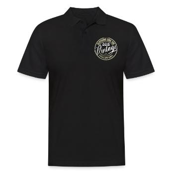 Vintage 2016 Cadeau Anniversaire 2016 Rétro 2016 - Polo Homme - noir - Devant - Kai (181cm)
