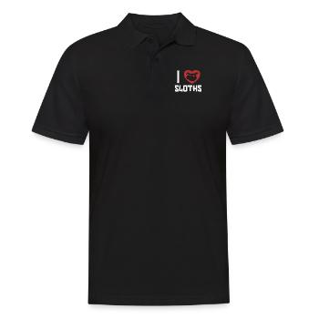 I love Sloths Brown-Throated Pilosa Folivora - Men's Polo Shirt - black - Front - Kai (181cm)