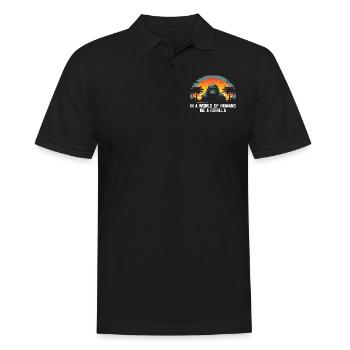 In A World Of Humans Be A Gorilla Gorillas - Men's Polo Shirt - black - Front - Kai (181cm)