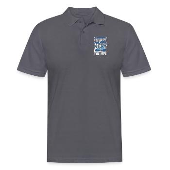 All Quiet Until There Comes The Pipe Blowpipe - Men's Polo Shirt - charcoal grey - Front - Nico (186cm)