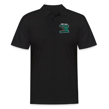 Restez calme et jouez du joueur de cornemuse - Polo Homme - noir - Devant - Kai (181cm)