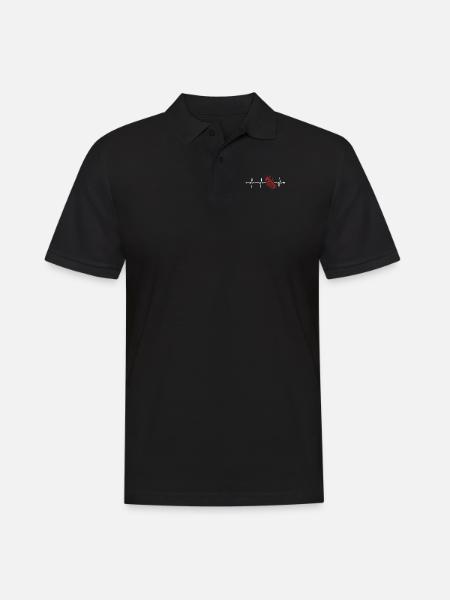 Euphonium Heartbeat Instrument Euphonist Player - Men's Polo Shirt - black