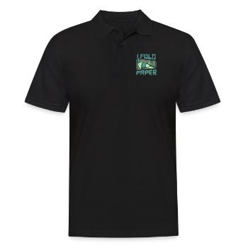 I Fold Paper Folding Owl Paper Crane Master - Men's Polo Shirt - black - Front - Kai (181cm)