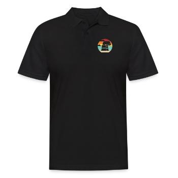 Retro Kernkraftwerk Energie Uran Kernkraft - Männer Poloshirt - Schwarz - Vorne - Kai (181cm)