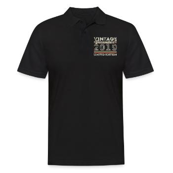 Vintage December 2019 - 6th Anniversary December - Men's Polo Shirt - black - Front - Kai (181cm)