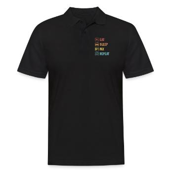 Eat Sleep MX Repeat Racing Supermoto Motorrad - Männer Poloshirt - Schwarz - Vorne - Kai (181cm)