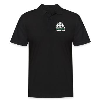 Keep Calm And Embrace The Panda Life Panda Bear - Men's Polo Shirt - black - Front - Kai (181cm)