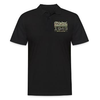 Januar 1948 Geburtstag Januar 1948 Geschenk 1948 - Männer Poloshirt - Schwarz - Vorne - Kai (181cm)